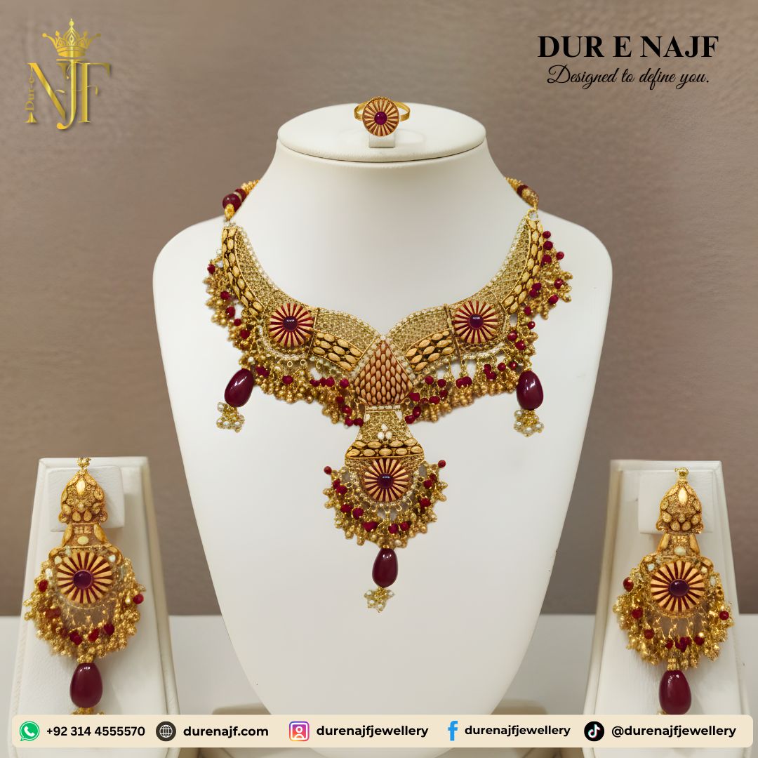 the-ruby-reflection-ruby-white-pearl-bridal-necklace-set