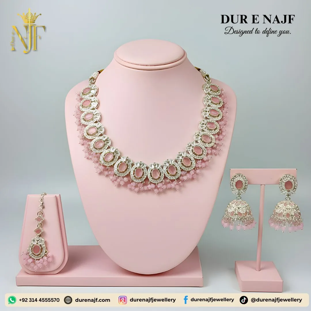 the-rosy-mirage-light-pink-stone-formal-necklace-set