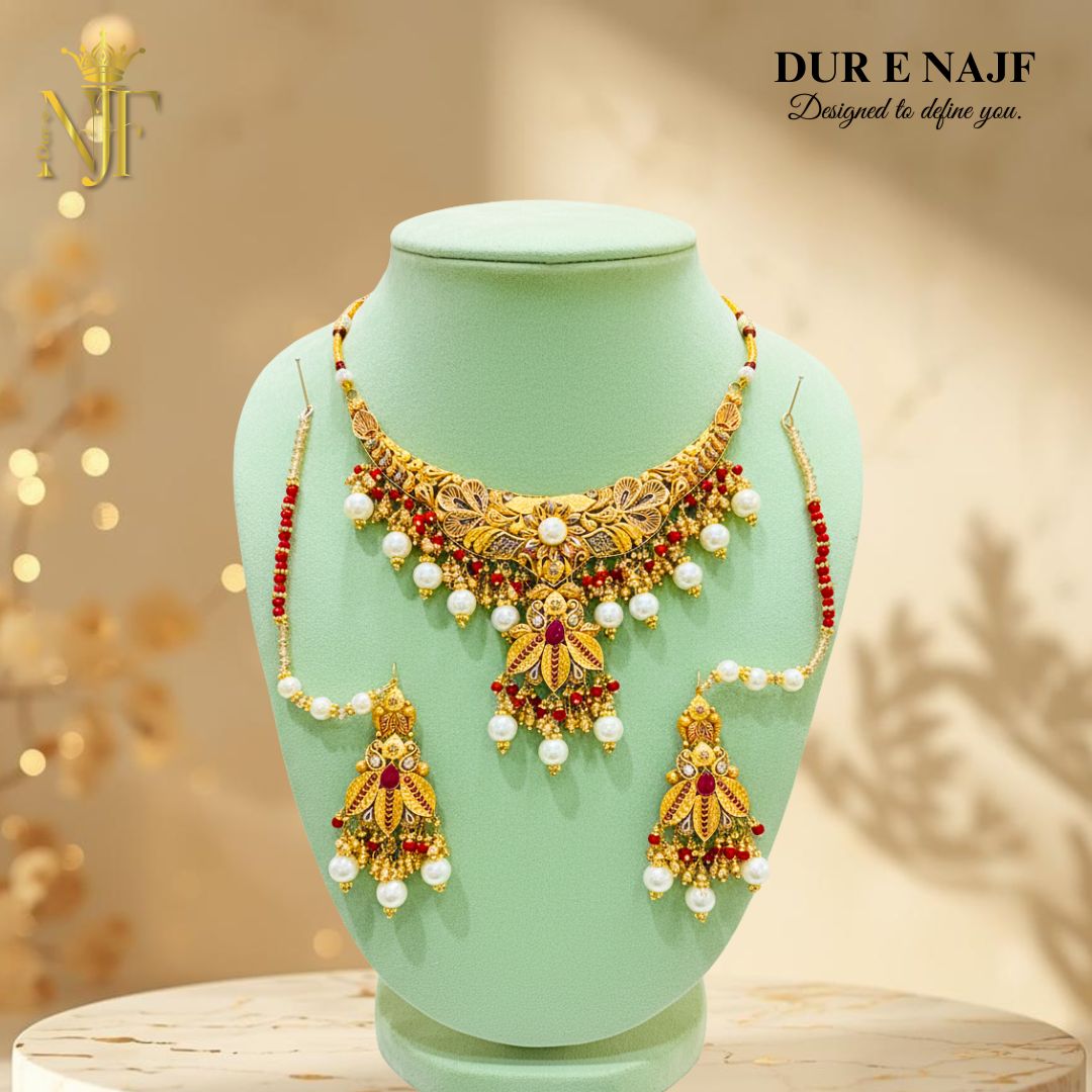 the-pearl-embrace-red-white-pearl-bridal-necklace-set