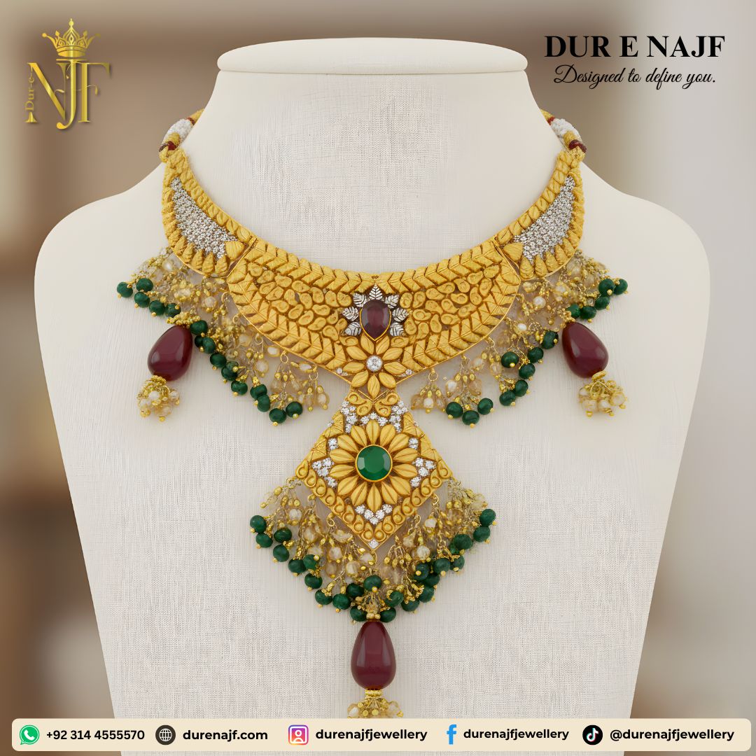 the-heritage-bloom-emerald-silver-beaded-gold-plated-necklace