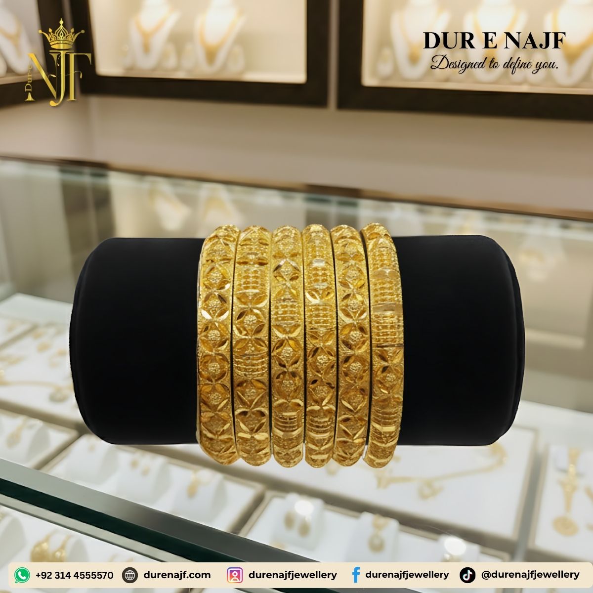 Royal Gleam Ensemble | Gold & Silver Kada-Bangle Set | DureNajaf