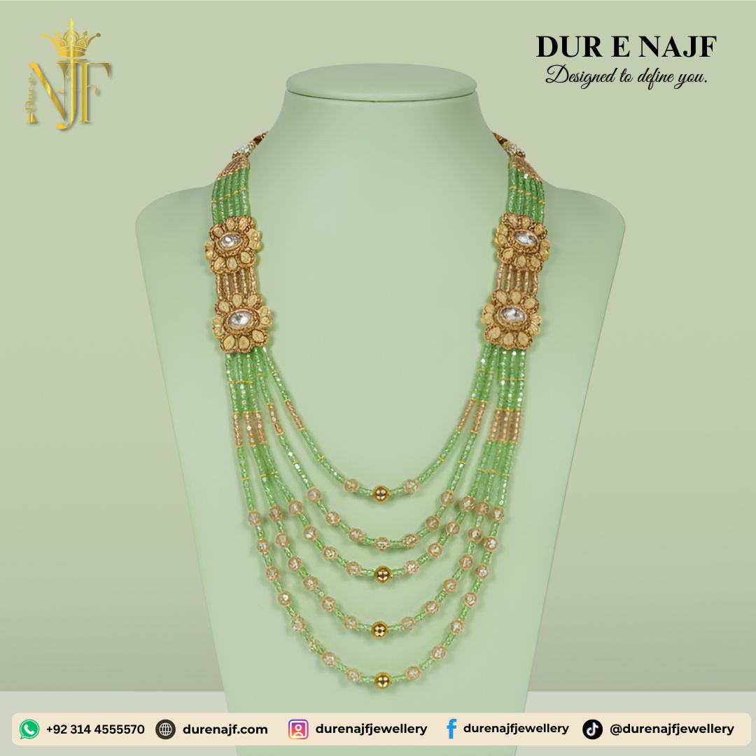 the-emerald-whisper-green-golden-beaded-necklace