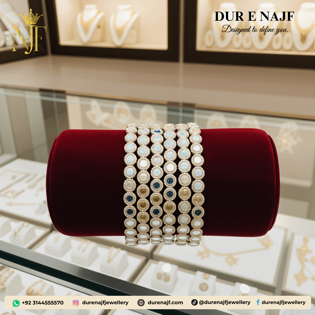 White Glimmer Stack Bangle Set