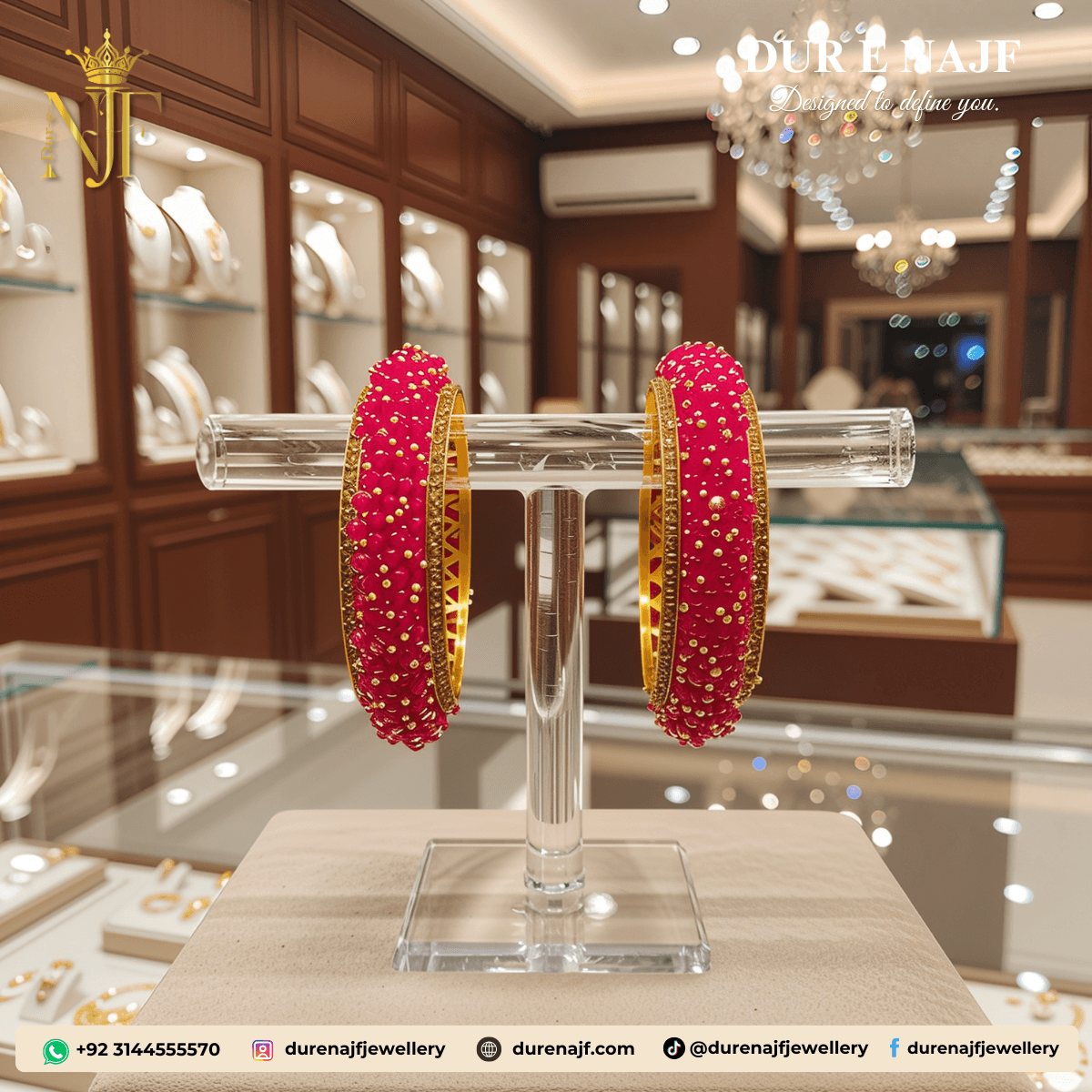 Pink Motives Kangan Set.