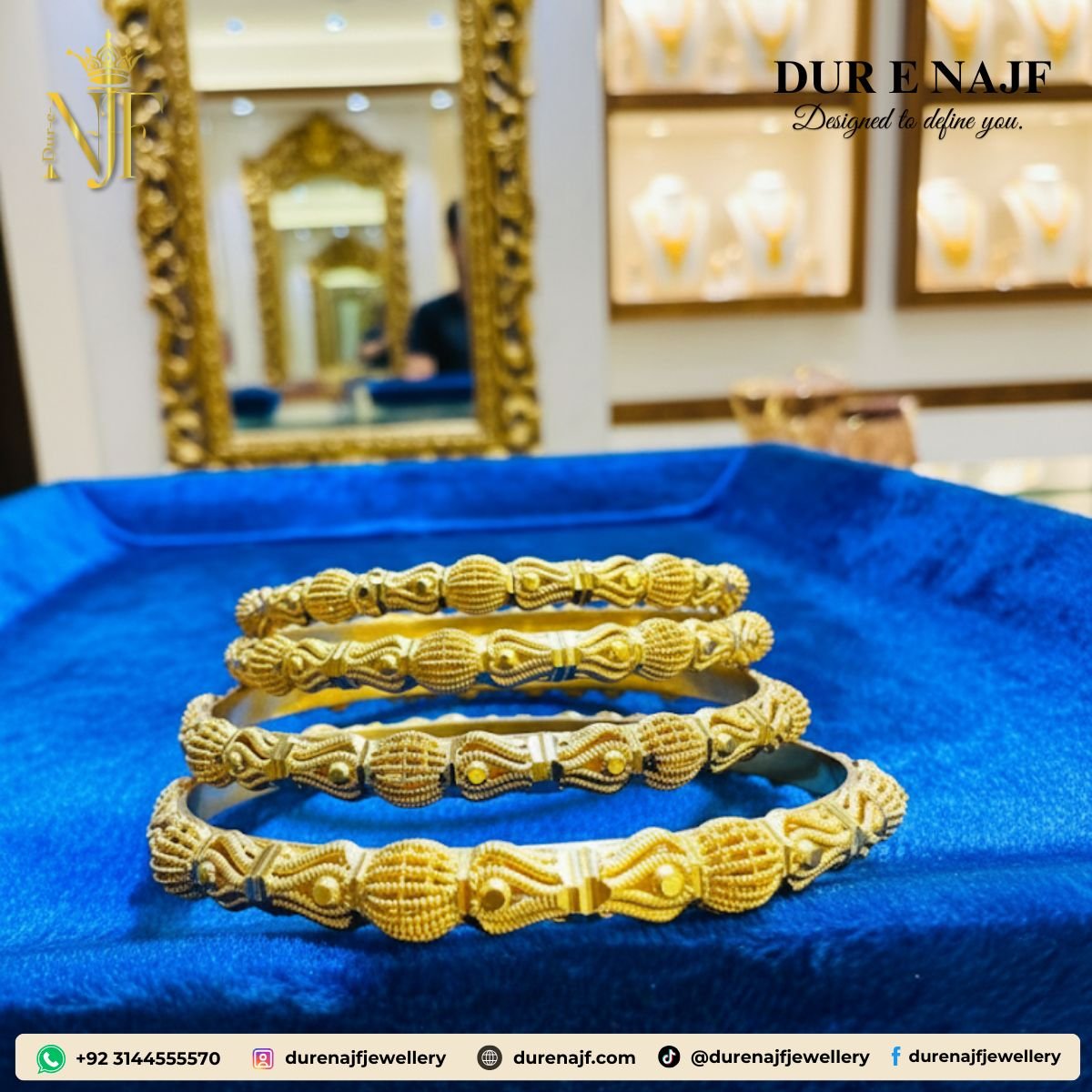 Intricately Designed Gold-Plated Bangles (Set of 4) - Image 2